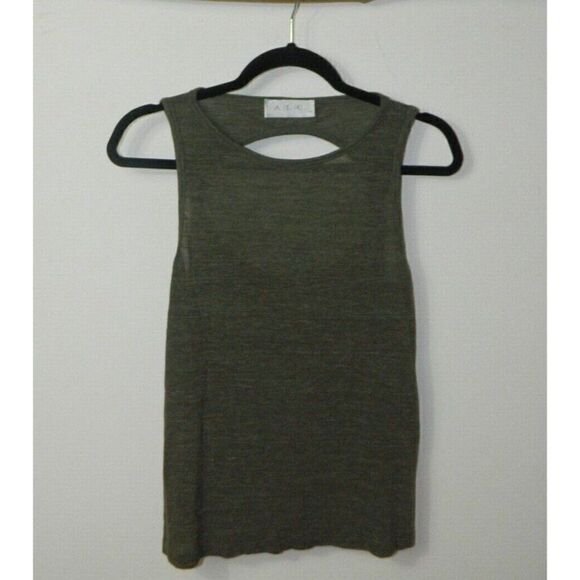 A.L.C. Tunic Tank Top Green Open Back Heather Army Green Size Medium - Picture 1 of 6
